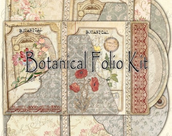 Botanical Folio Kit - 3 7/8" x 6" x 3/8" - instant download printable folio