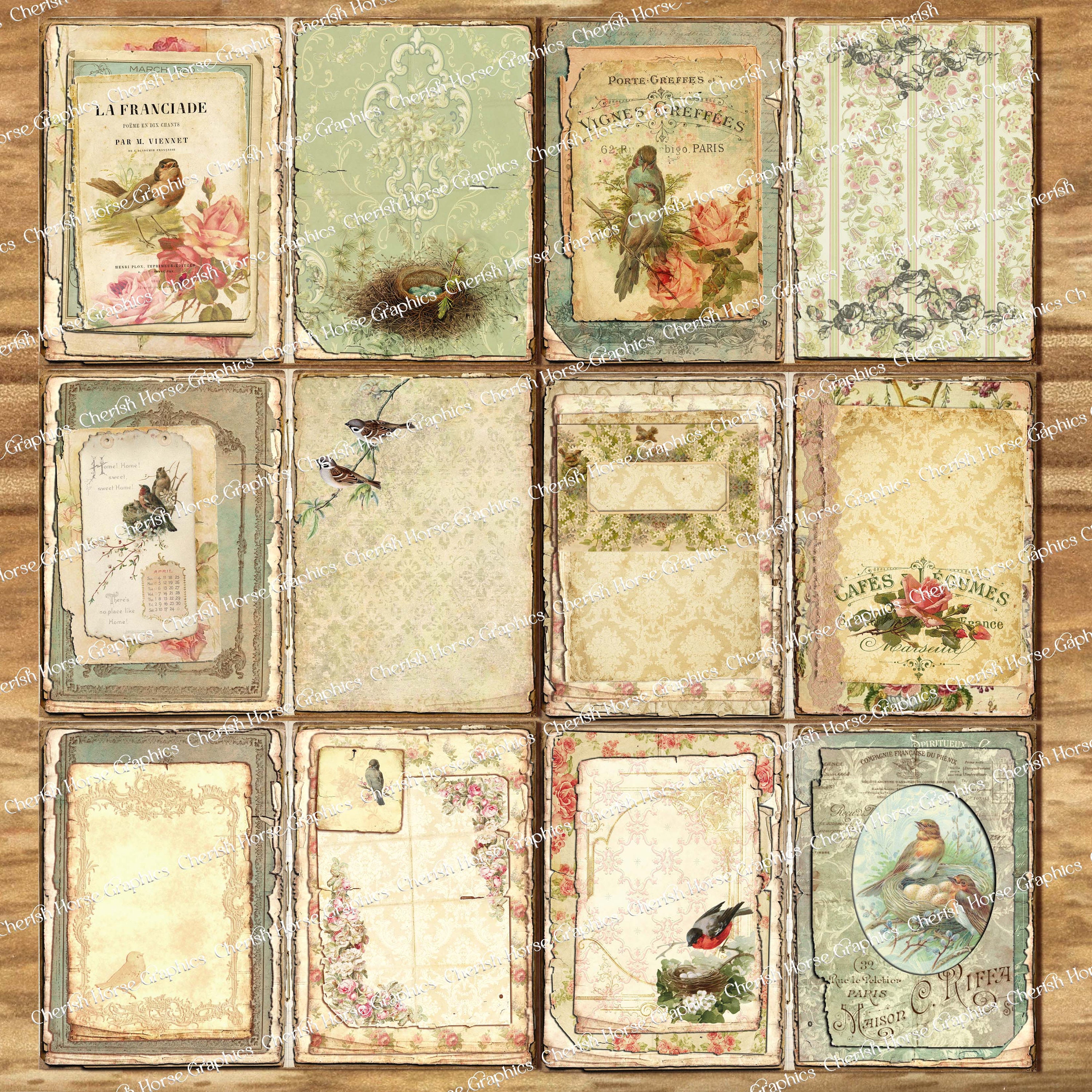 Vintage Birds Junk Journal Kit – Printable Collage Pages (digital ...