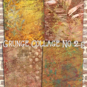 May include: A digital collage of four images with a grunge aesthetic. The images feature a brick wall, a vintage book page with text, a botanical illustration, and a page from a vintage herbarium book. The images are layered and distressed, creating a textured and aged look.