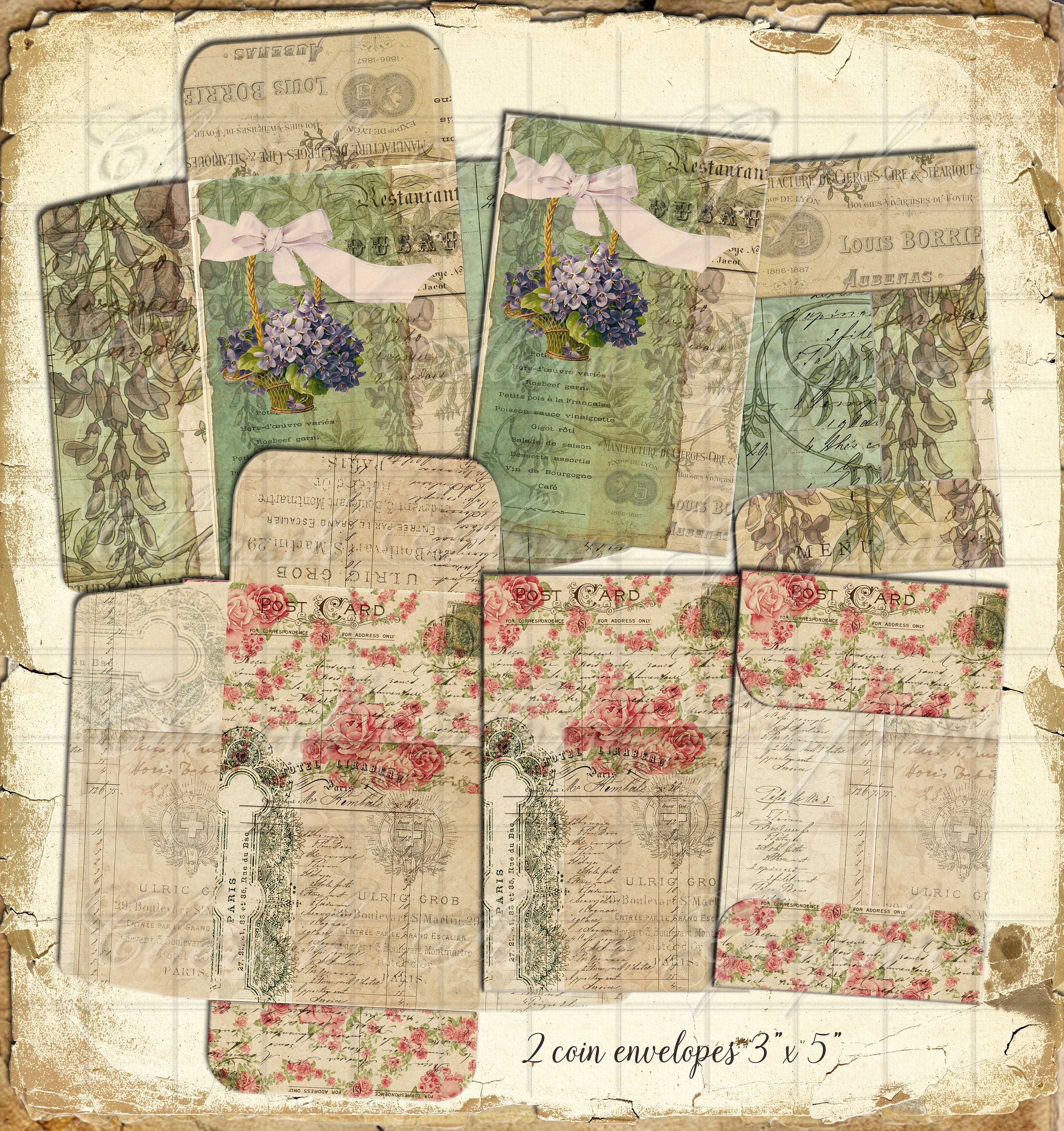 Antique Garden Junk Journal Add-on Kit – Vintage Ephemera (digital ...