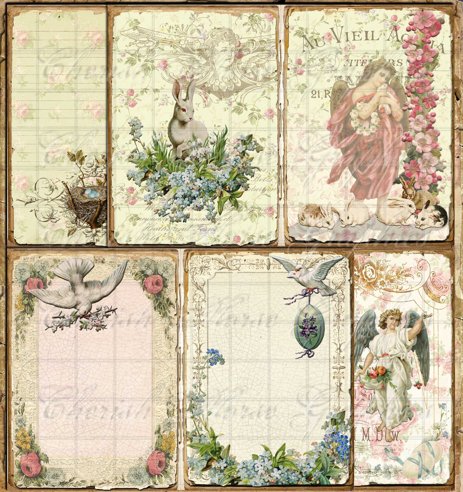 Victorian Easter Junk Journal 5"x7" Kit - Instant Download Digital ...