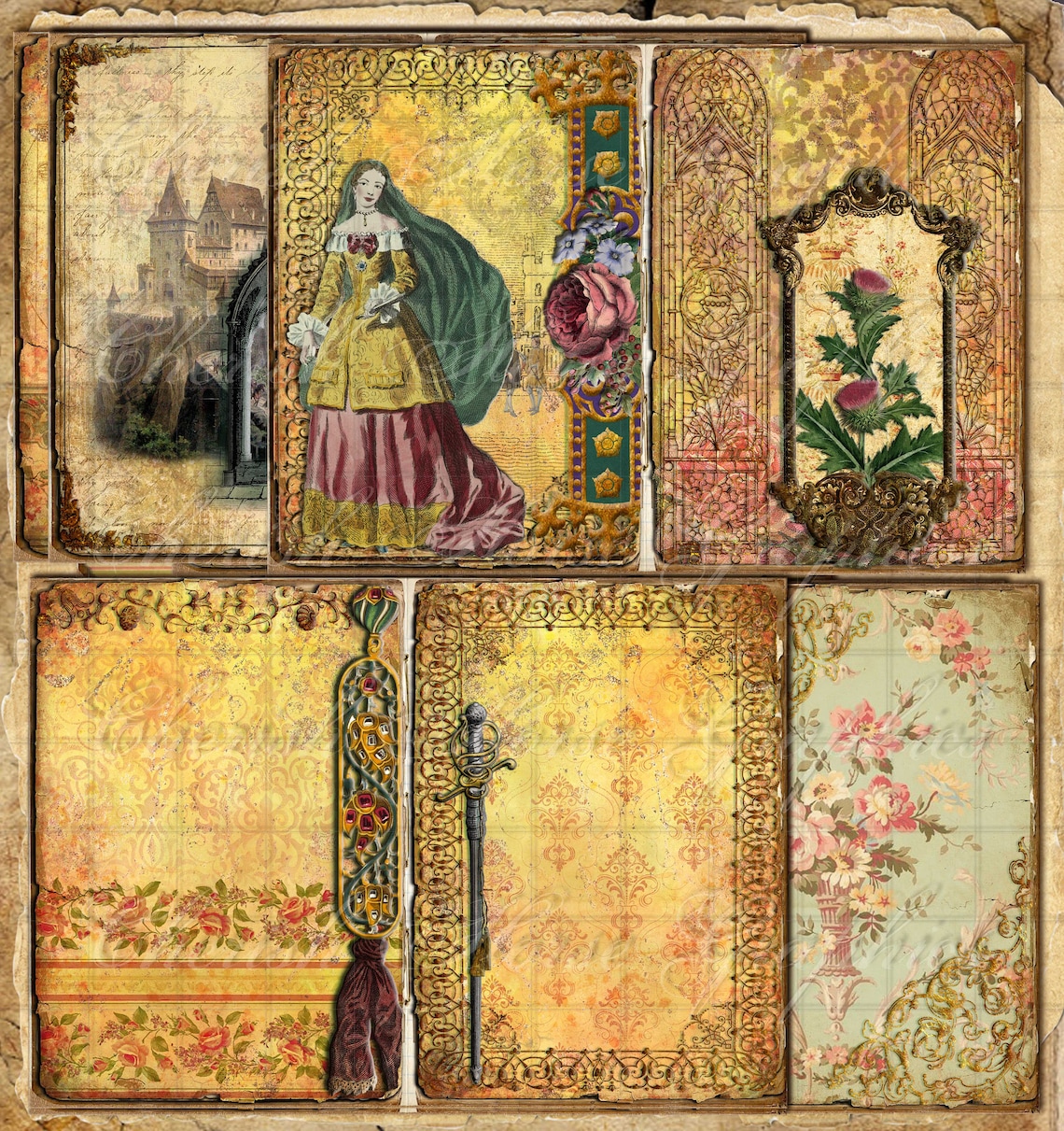 Renaissance Junk Journal Kit – Medieval Castles, Knights (digital ...