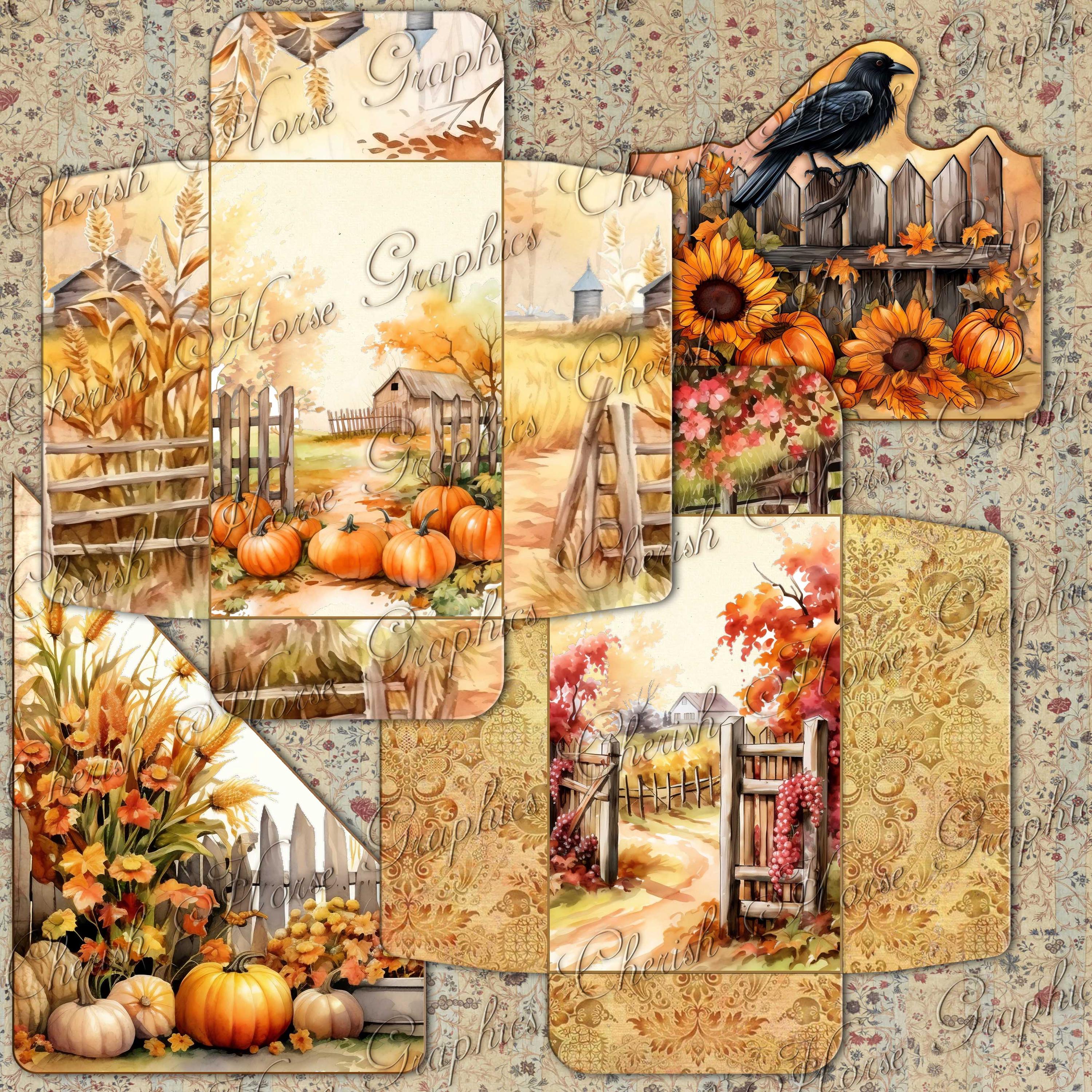 Autumn Fences Junk Journal Add-on Kit - Instant Download Printable ...