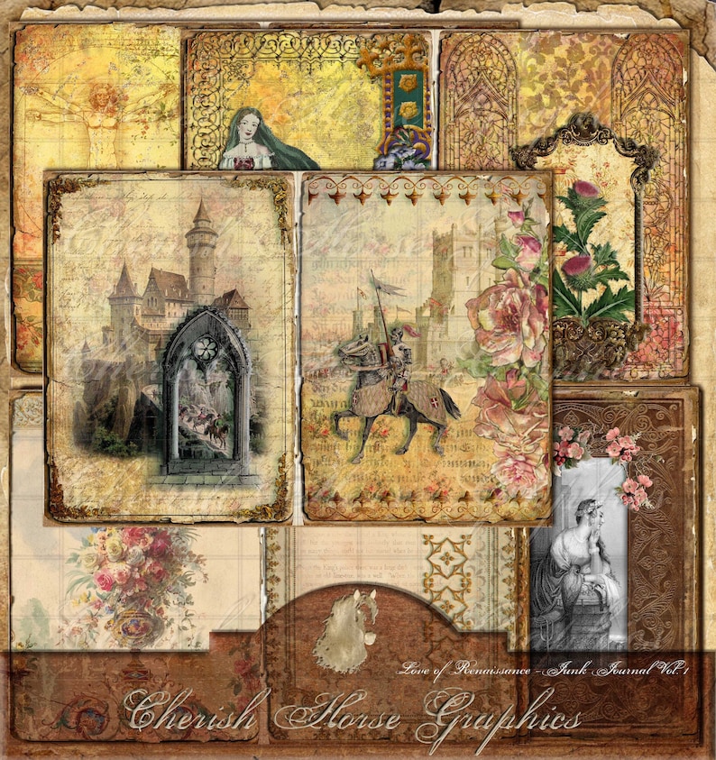 Renaissance Junk Journal Kit – Medieval Castles, Knights (digital ...