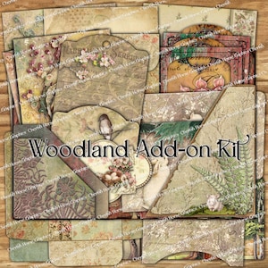 Kit complementar Woodland Forest - download instantâneo de etiquetas digitais imprimíveis e bolsos - scrapbooking artes artesanato DIY