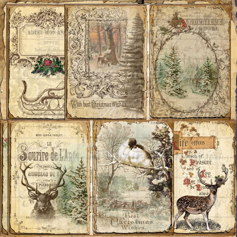 Paper Christmas Shopping Digital Printable Junk Journal Kit Paper ...