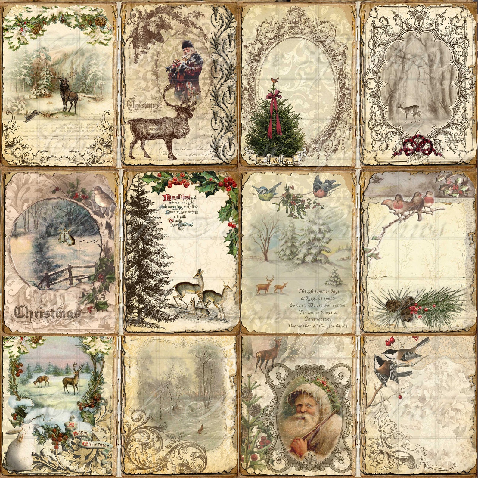 Woodland Christmas Journal Ephemera Junk Journal Kit 5x7 - Etsy