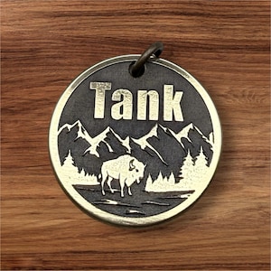 Custom Personalized Deep Engraving Brass Pet ID Tag, Dog / Cat ID Tag