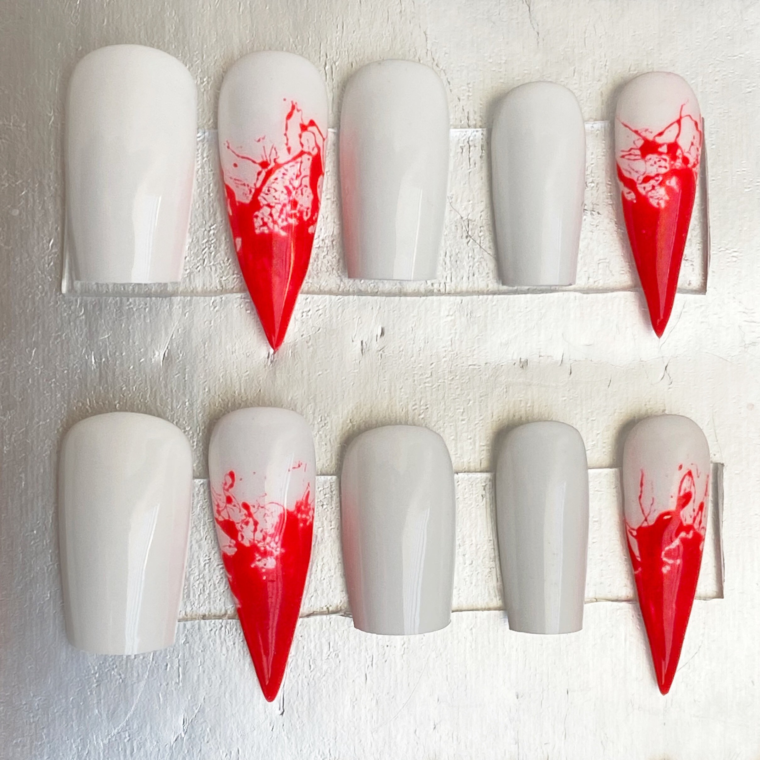 Halloween Spooky Vampire Nails Stiletto and Coffin / Square | Etsy