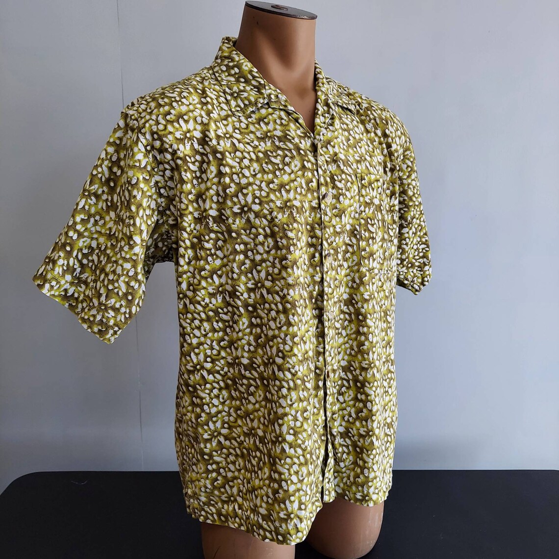 Olive Floral Summer Button Down Large - Etsy