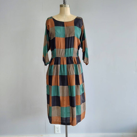 Autumnal Check Batwing Dress by Secrets - image 3