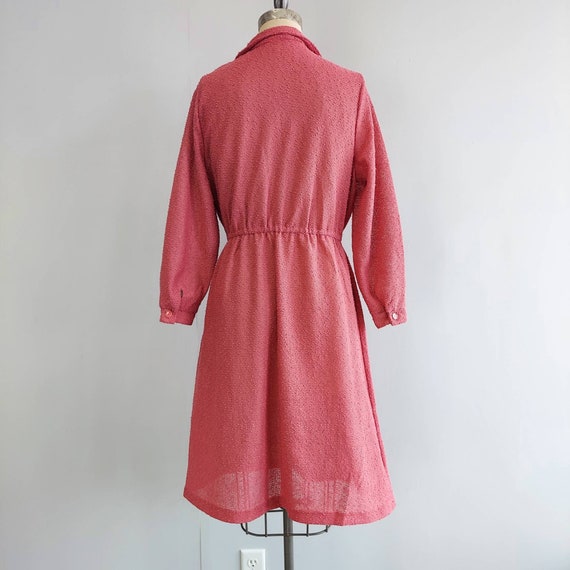 70s Dusty Rose Pink Knit Dress with Matching Vest… - image 5