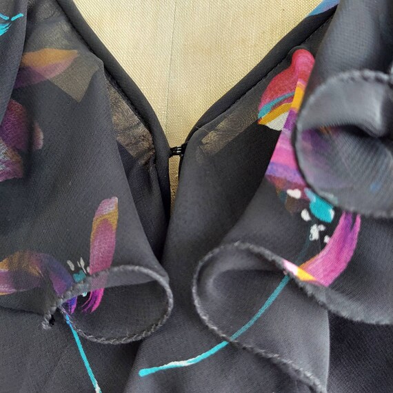 Pink with Black and sandal Floral invisible side zip Frock main image 0