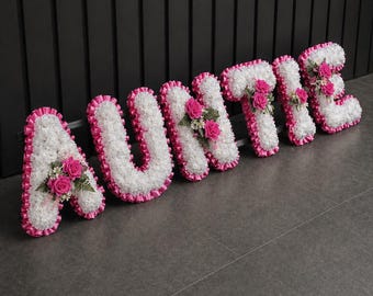 Personalised Floral Letters For funeral - custom funeral or grave flowers