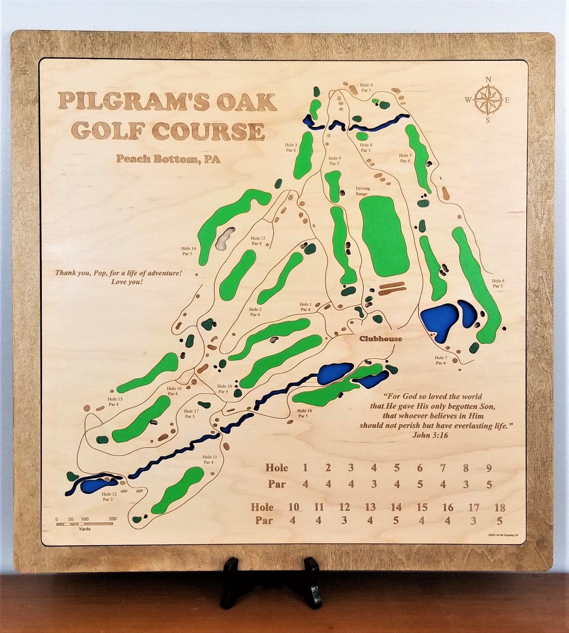 Custom Golf Course Art Pilgrim's Oak Etsy UK
