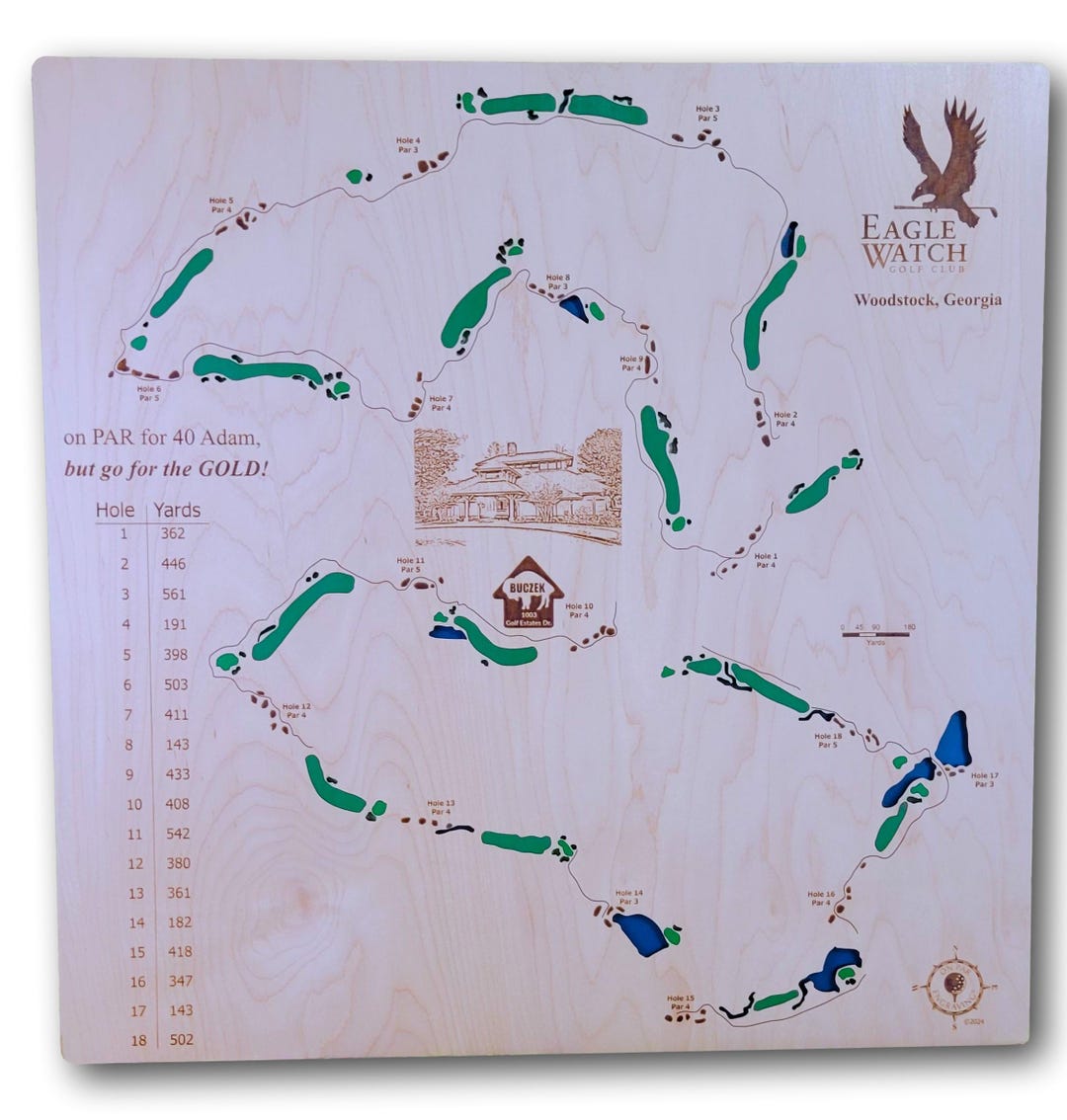 Custom Golf Course Art Eagle Watch