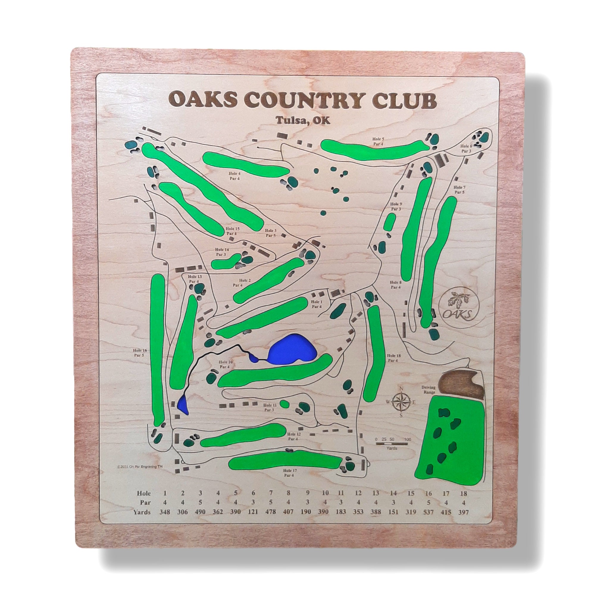 Custom Golf Course Art - Oaks Country Club - Etsy