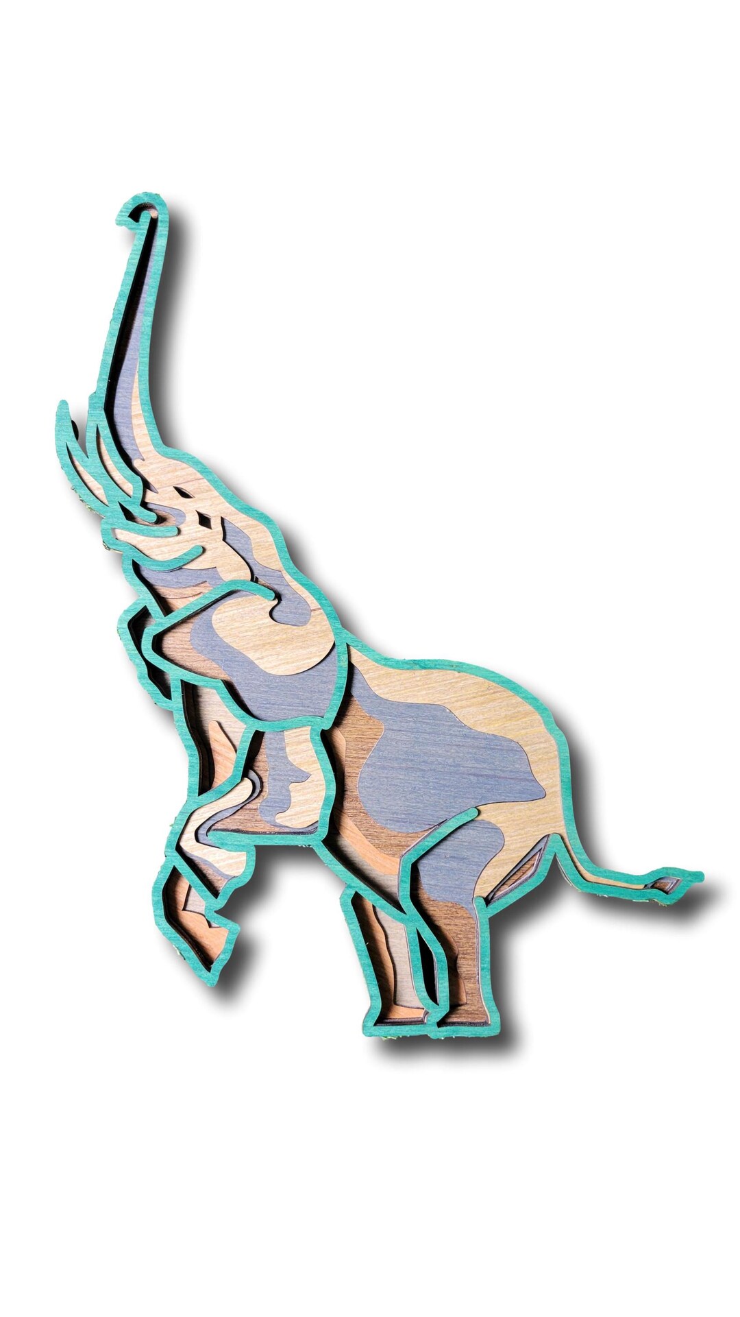 Laser Engraved Elephant Gifts, Wooden Elephant Wall Decor, Retro Animal ...