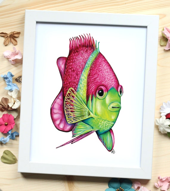 Hand-drawn Colorful Fish Print Original Art Colored Pencils - Etsy Hand-drawn Colorful Fish Print Original Art Colored Pencils - Etsy