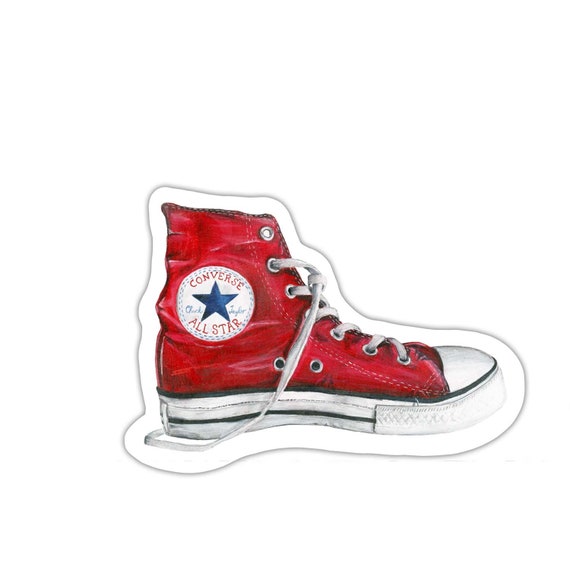 Converse Chuck Shoes Decal Colorful Bumper Sticker -
