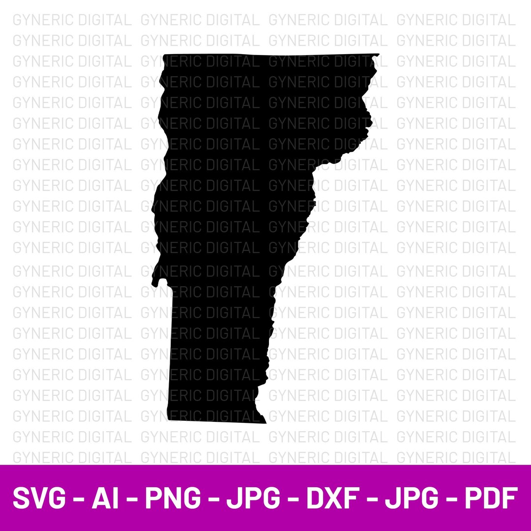 Vermont SVG Vermont Clipart Vector Vermont Clip Art Map - Etsy