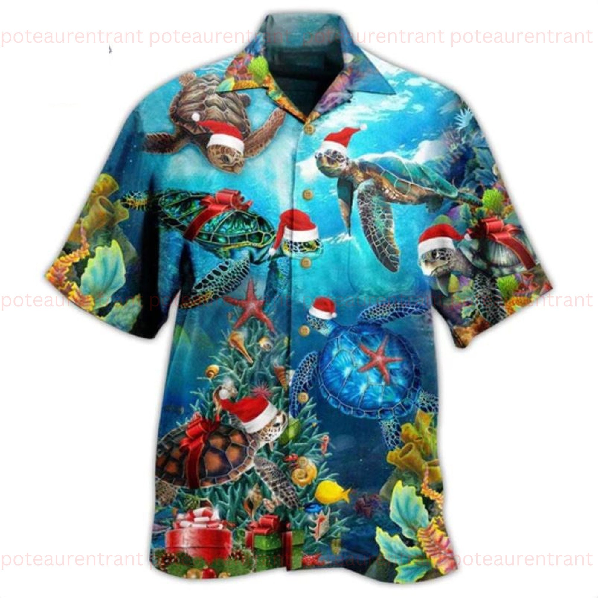 Discover Turtle Love Christmas And Ocean 3D Hawaii Shirt, Christmas Gifts