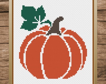 Pumpkin Cross Stitch, Pumpkin Cross Stitch Pattern, Fall Cross Stitch, Fall Cross Stitch Pattern, Cross Stitch Patterns