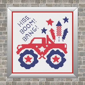 Fourth of July Cross Stitch Pattern, Summer Cross Stitch Pattern, Counted Cross Stitch, Cross Stitch, Cross Stitch Patterns