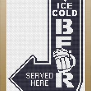 Beer Cross Stitch, Beer Cross Stitch Pattern, Beer Decor, Cross Stitch, Cross Stitch Pattern