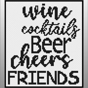 Wine Cross Stitch, Beer Cross Stitch, Wine Cross Stitch Pattern, Wine Decor, Wine, Cross Stitch, Cross Stitch Patterns