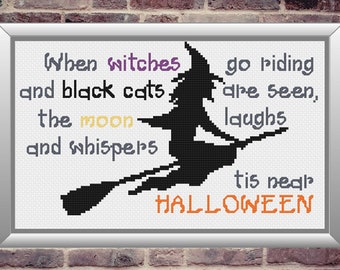 Halloween Cross Stitch, Halloween Cross Stitch Pattern, Fall Cross Stitch, Cross Stitch, Cross Stitch Patterns