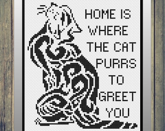 Cat Cross Stitch, Cat Cross Stitch Pattern, Cat Home Decor, Cat Gifts, Cross Stitch, Cross Stitch Patterns