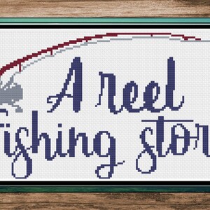Angeln Kreuzstich, Fisch Kreuzstich, Angeln Kreuzstichmuster, Kreuzstich, Kreuzstichmuster