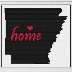 Arkansas Cross Stitch, Arkansas Cross Stitch Patten, Arkansas, Arkansas Decor, Home Decor, Cross Stitch, Cross Stitch Patterns