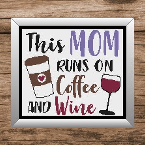 Coffee Cross Stitch, Coffee Cross Stitch Pattern, Wine Cross Stitch, Wine Cross Stitch Pattern, Cross Stitch, Cross Stitch Patterns