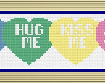 Valentine's Day Cross Stitch, Valentines Day Cross Stitch, Counted Cross Stitch, Cross Stitch, Cross Stitch Patterns