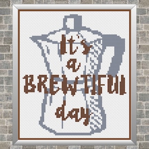 Coffee Cross Stitch, Coffee Cross Stitch Pattern, Cross Stitch Patterns, Cross Stitch, Coffee Decor, Coffee Gift