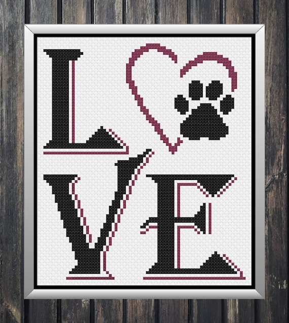 Love Cross Stitch, Dog Cross Stitch, Cat Cross Stitch, Cross Stitch, Cross Stitch Patterns