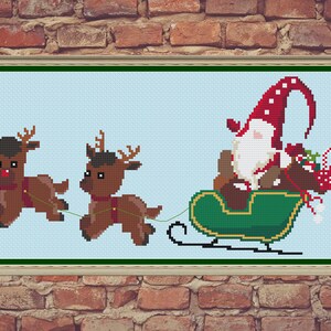 Christmas Cross Stitch, Christmas Cross Stitch Pattern, Christmas Gnome Cross Stitch, Christmas Gnome, Gnome Cross Stitch