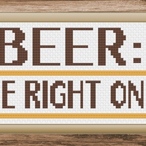 Beer Cross Stitch, Beer Cross Stitch Pattern, Beer Decor, Cross Stitch, Cross Stitch Pattern