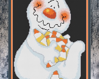 Halloween Cross Stitch, Halloween Cross Stitch Pattern, Ghost Cross Stitch, Cross Stitch, Cross Stitch Patterns