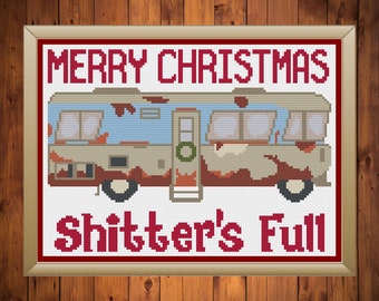 Christmas Cross Stitch, Christmas Cross Stitch Pattern, Shitter's Full, Shitter's Full Cross Stitch, Cross Stitch