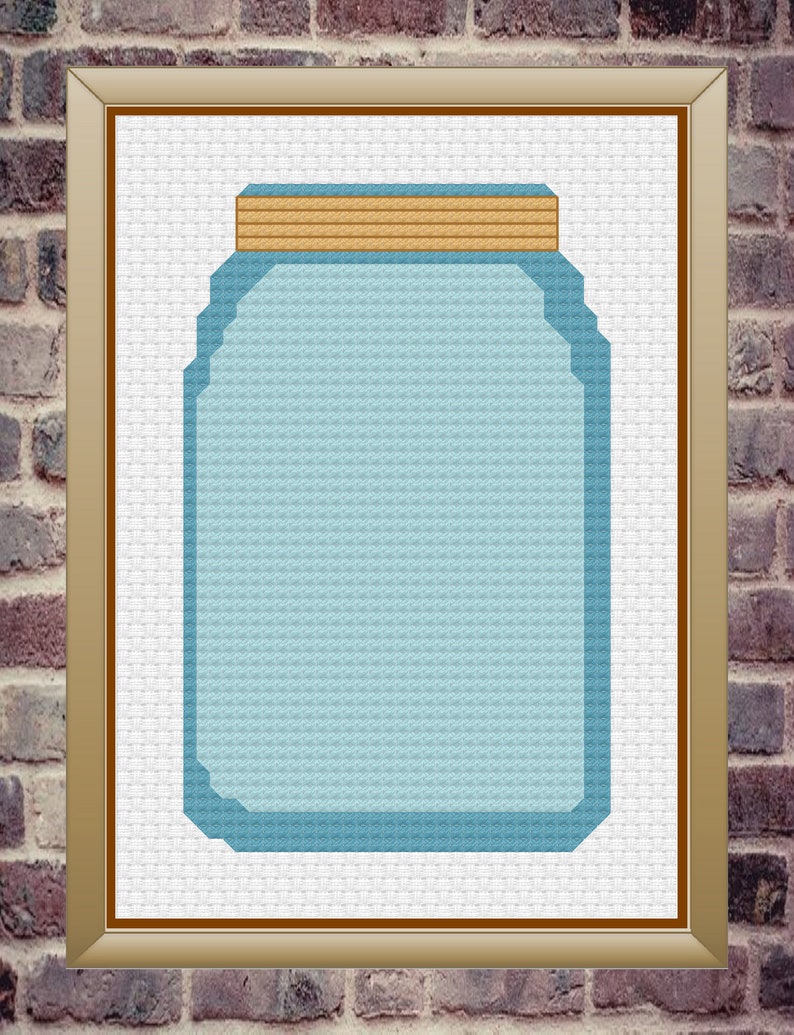 Mason Jar Cross Stitch Pattern Farmhouse Cross Stitch Etsy