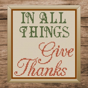 Thanksgiving Cross Stitch, Thanksgiving Cross Stitch Pattern, Fall Cross Stitch, Cross Stitch, Cross Stitch Patterns