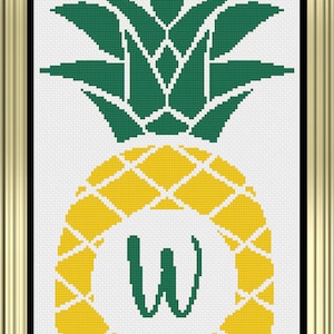 Pineapple Cross Stitch Pattern, Pineapple Counted Cross Stitch, Pineapple Cross Stitch, Cross Stitch Pattern