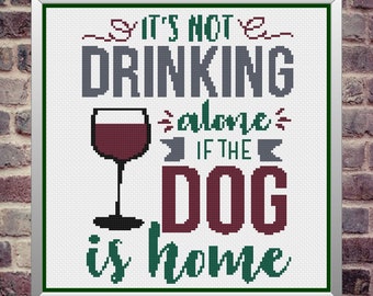 Wine Cross Stitch, Wine Cross Stitch Pattern, Wine Decor, Dog Cross Stitch, Dog Cross Stitch Pattern, Cross Stitch, Cross Stitch Patterns