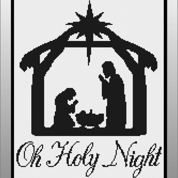 Christmas Cross Stitch, Christmas Cross Stitch Pattern, O Holy Night, Religious Cross Stitch, Cross Stitch, Cross Stitch Patterns