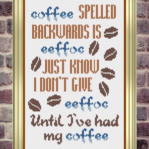 Coffee Cross Stitch, Coffee Cross Stitch Pattern, Coffee Decor, Coffee Gifts, Cross Stitch, Cross Stitch Patterns