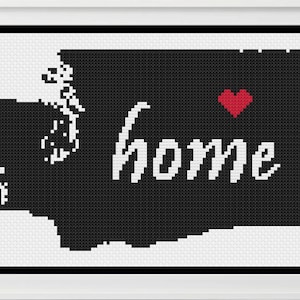 Washington Cross Stitch Pattern, Washington Cross stitch, Washington, Washington State