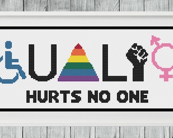 Social Justice Cross Stitch, Equality Cross Stitch, LGBTQ Cross Stitch, Cross Stitch Patterns, Counted Cross Stitch